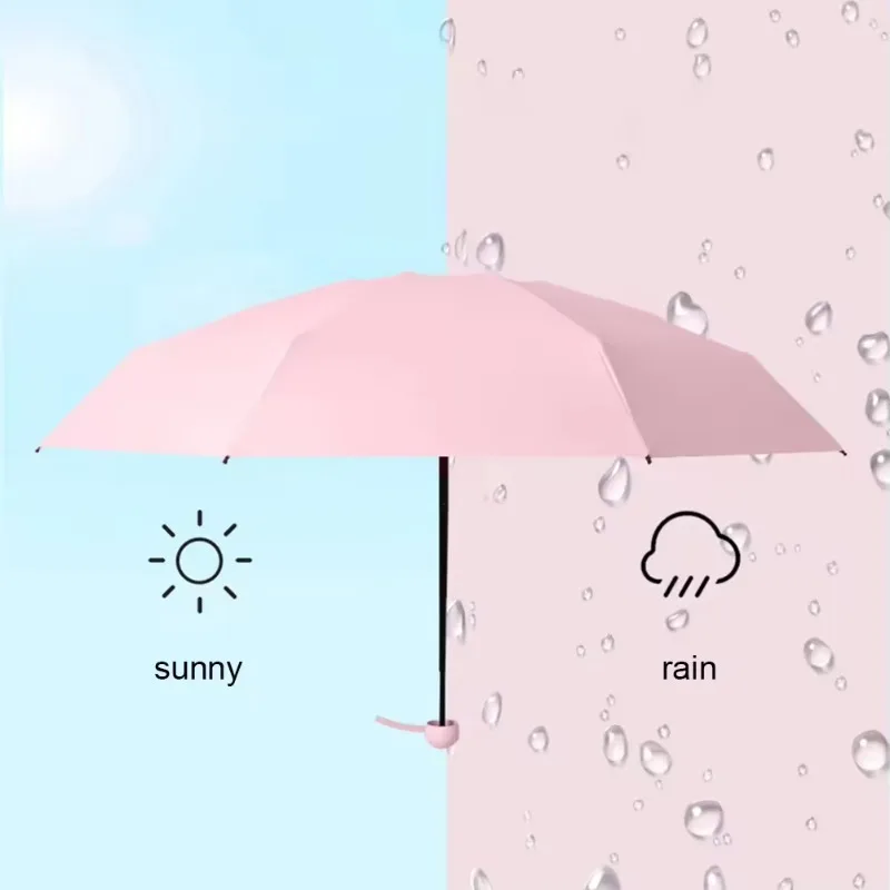 6-Ribs Sun Umbrella Portable Mini Umbrella Sun Protection Capsule Umbrella Parasol with Box UV Folding Pocket
