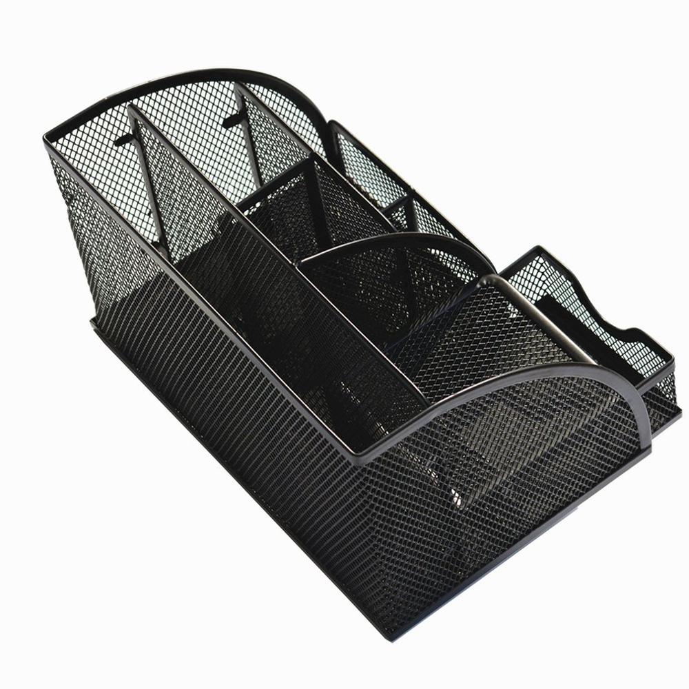 Metal Large Capacity Desk Pen Holder for School Office Stationery Pencil Makeup Storage Box Desktop Organizer Stand Case