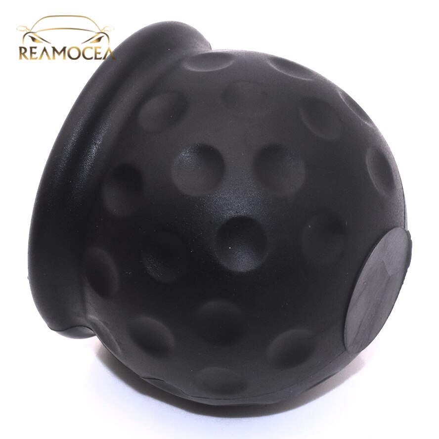 Reamocea 1Pc Rubber Universal 50mm Black Tow Bar Ball Cover Protective Cap Towing Hitch Caravan Trailer Towball Head Protector