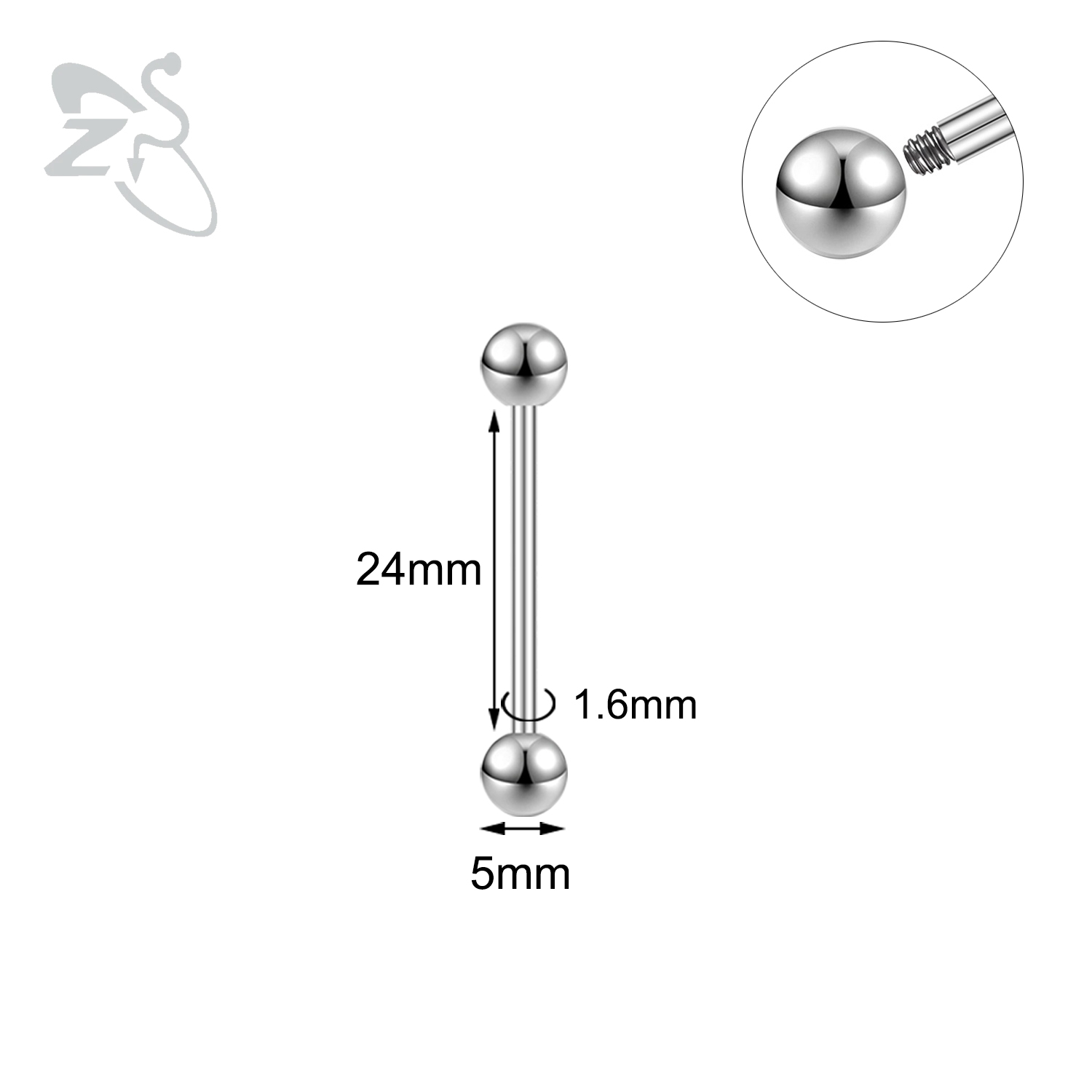 ZS 1 pieza 14G/16G Acero inoxidable largo Industrial Piercing barra cartílago pendiente Piercing 12/14/16/18/20/24/28/32/40/45/48/60mm: Chapado en cobre envejecido