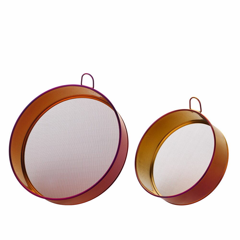 1/2Pcs Cuisine Rond Fine Maille Tamis Filtre À Farine Domestique Tamis à Farine En Acier Inoxydable Filtre à Thé De Cuisson Poudre De Cacao Tamis: red 2pcs