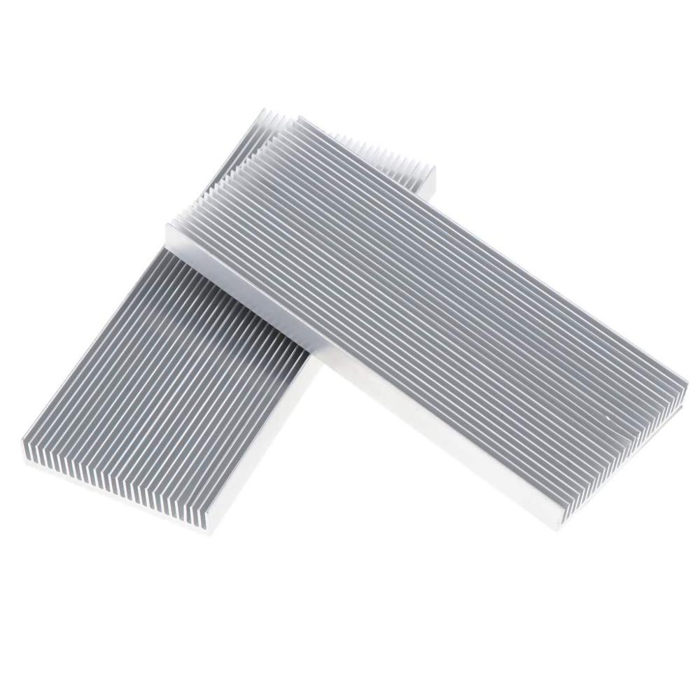2PCS 100x41x8mm Aluminum Heat Sink Heatsink For High Power LED Amplifier Transistor