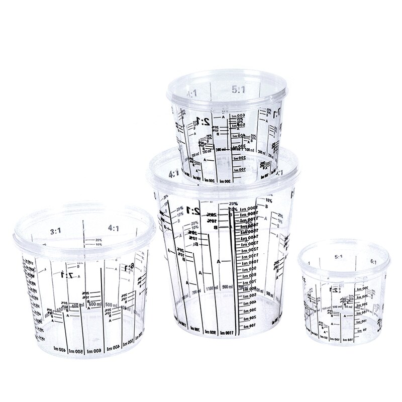 1 stuks plastic verfmengbekers 385ml 750ml 1400ml 2300ml verfmengbeker gekalibreerd voor het nauwkeurig mengen van verf en vloeistoffen