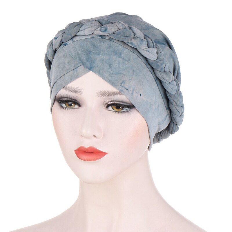 Chapeau pour femmes, couvre-chef arabe, couvre-chef islamique, Turban, Hijab musulman, bonnet tressé de couleur intérieure, Hijab: grey