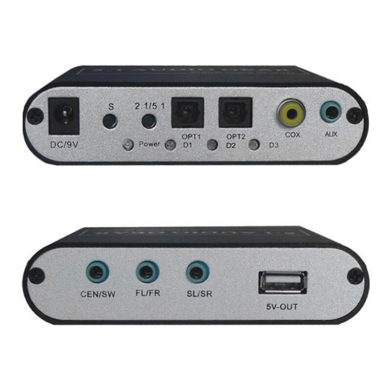 DTS AC3 Digital Audio Sound Decoder 5.1 to Analog Output Sound Decoder Amplifier Dolby 5.1 Audio Decoder EU Plug