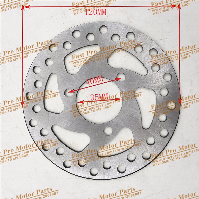 Gas Elektrische Scooter Remschijf 140 Mm/120 Mm Voor 47cc 49cc 2 Takt Pocket Bike Mini Dirt Bike atv Quad Mini Motorfiets: 120MM-35MM