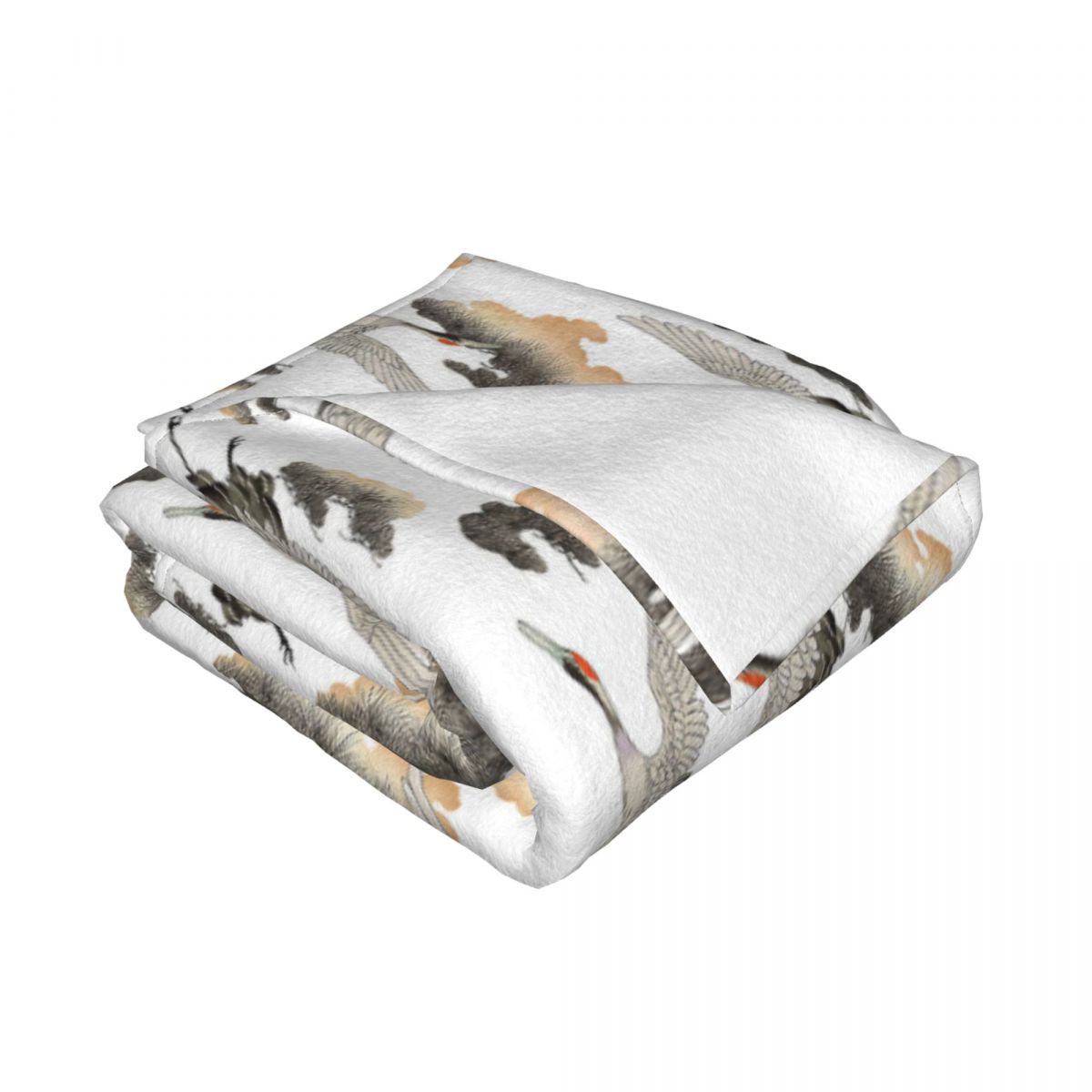 Japanese Crane Pattern Blankets Fleece Decoration Ultra-Soft Throw Blankets for Bedding Bedroom Plush Thin Quilt