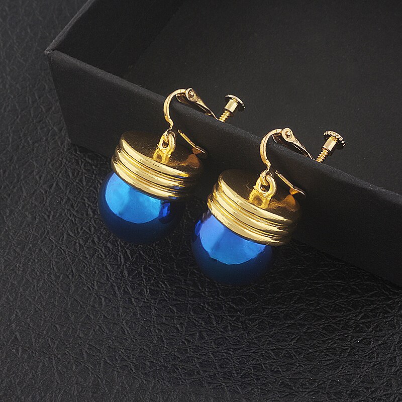 Anime Hunter X Hunter Earrings Chrollo Lucilfer Original Blue Bulb Ear Hook Clip Men Women Cosplaying Fans Props Jewelry