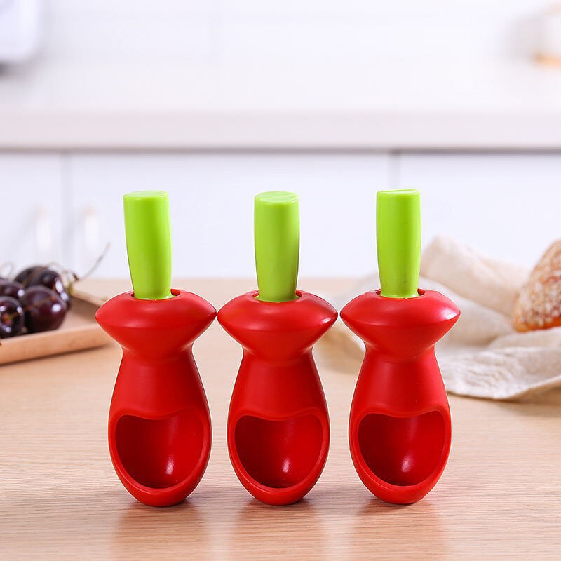 Máquina Manual para quitar el núcleo de la cereza, base de olivo para la cocina, utensilio para quitar semillas