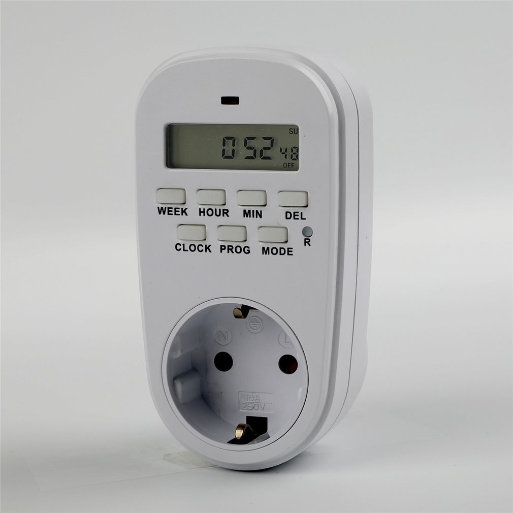 Digital Timer Switch Socket Outlet Plug-in 7 Day 12/24 Hour Programmable Time Control for Kitchen Electric Appliance