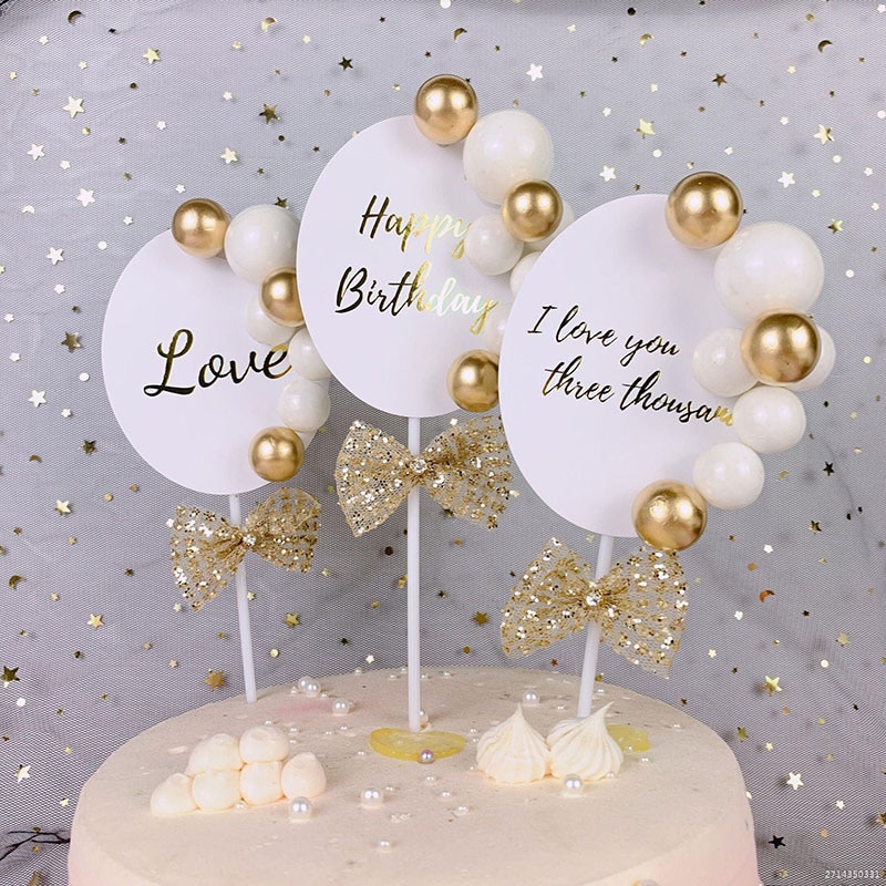 1 Pc Bruiloft Verjaardag Cake Topper Gelukkig Birthday Party Kids Favor Cake Vlag Huwelijk Dessert Topper Decoratie Supply