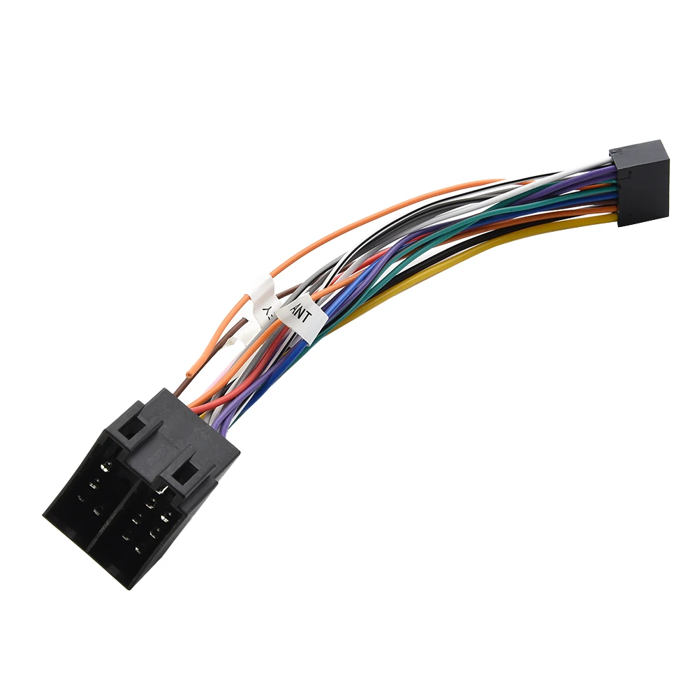 16 Pin To ISO Cable Adapter 16P Male Plug To Female Connector Wiring Harness For Auto Car Radio Accessories