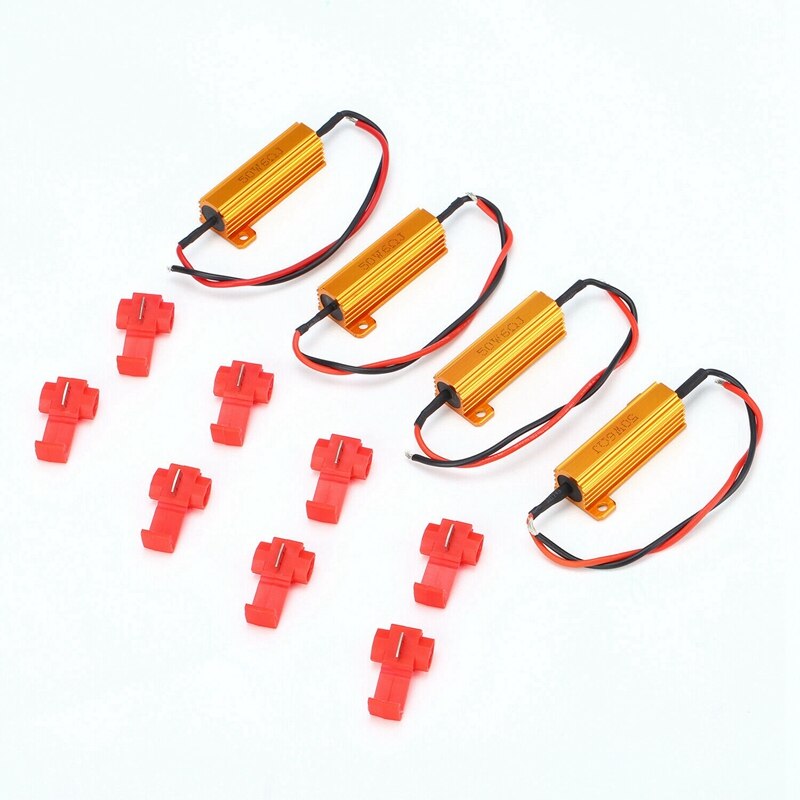 4 Stuks 50W 6Ohm Led Load Weerstanden Voor Led Richtingaanwijzers Of Led Kentekenplaat Verlichting