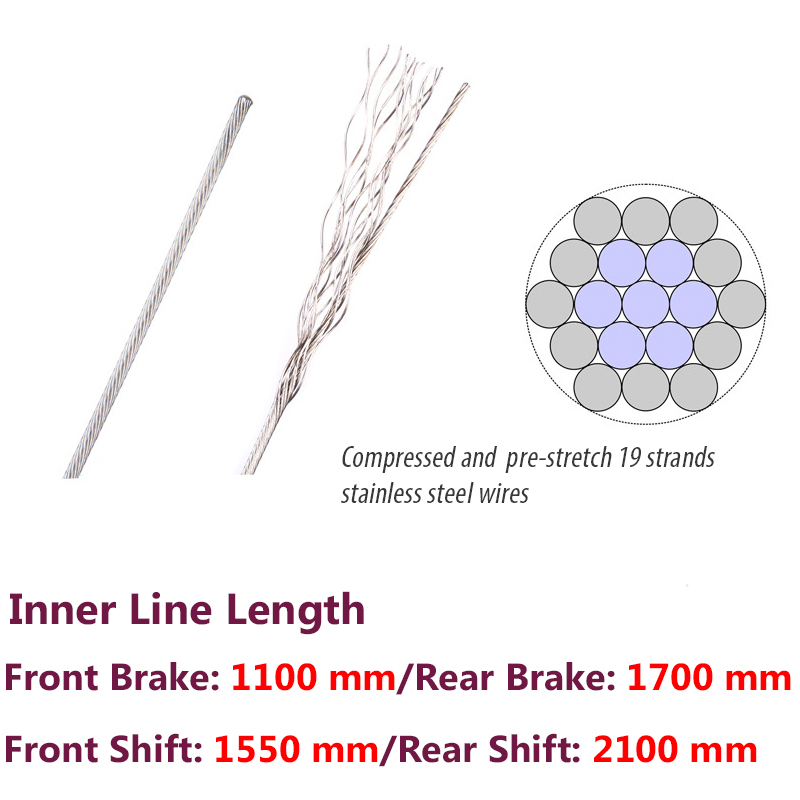 5pc cavi freno bici cavo cambio freno in acciaio inox filo freno bicicletta da montagna cavo interno deragliatore linea accessori bici