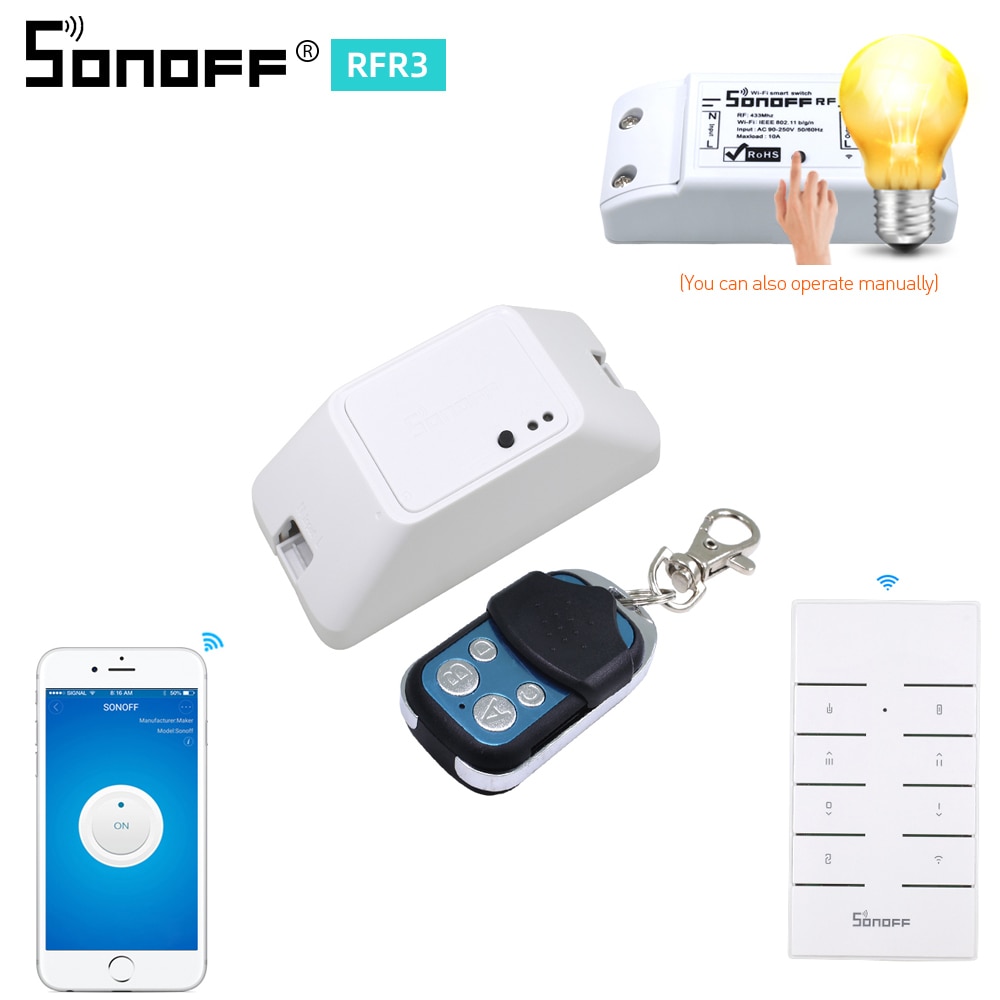 ITEAD SONOFF RF/RFR3 R3 Bridge 433 WIFI Wireless Smart Switch Remote Controller 433mhz Support DIY Google Home Automation Alexa