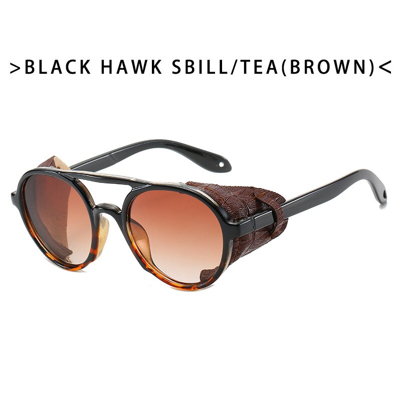 Gothic Round Hollow Steampunk Sunglasses Vintage Men Goggles Sunglass Steam Punk Women Sun Glasses Classical Twin-Beams Glasses: 10-KD97044-C5