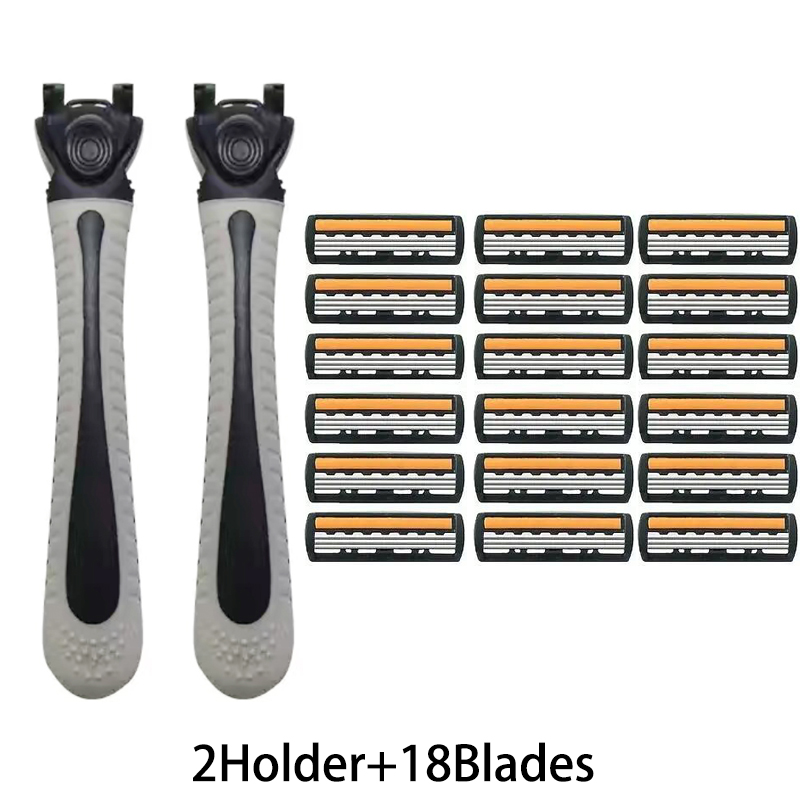 Hair Trimmer Three-layer Blade Manual Shaver Razor Blade Manual 3-layer Shaving Razor Male Scraper Head Shaver: green