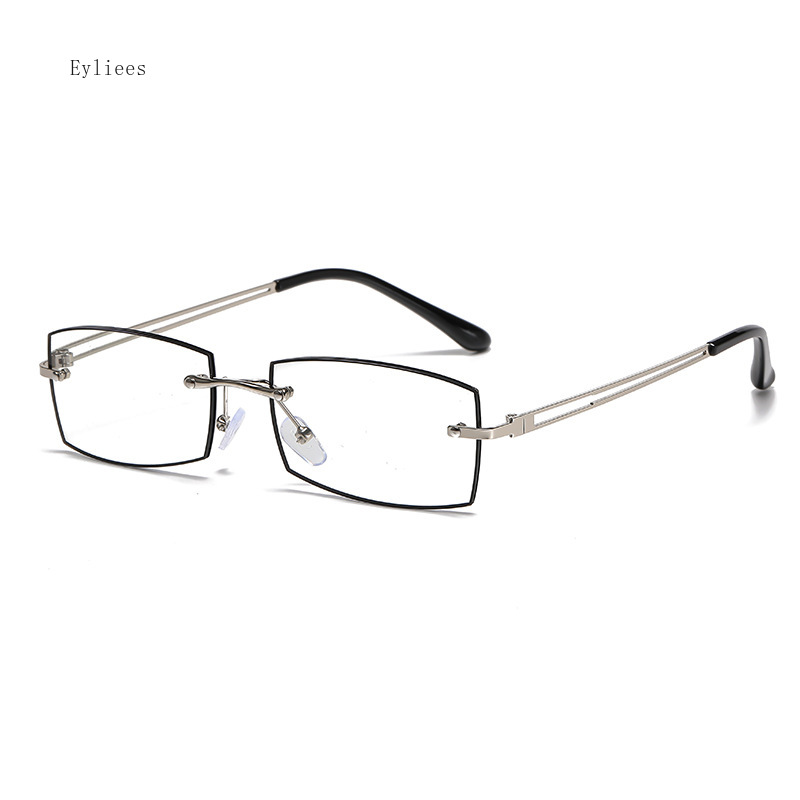 Gafas de sol fotocromáticas cuadradas sin montura para hombre y mujer, lentes de lectura con bloqueo de luz azul, lentes de Vista lejana terminadas, dioptrías