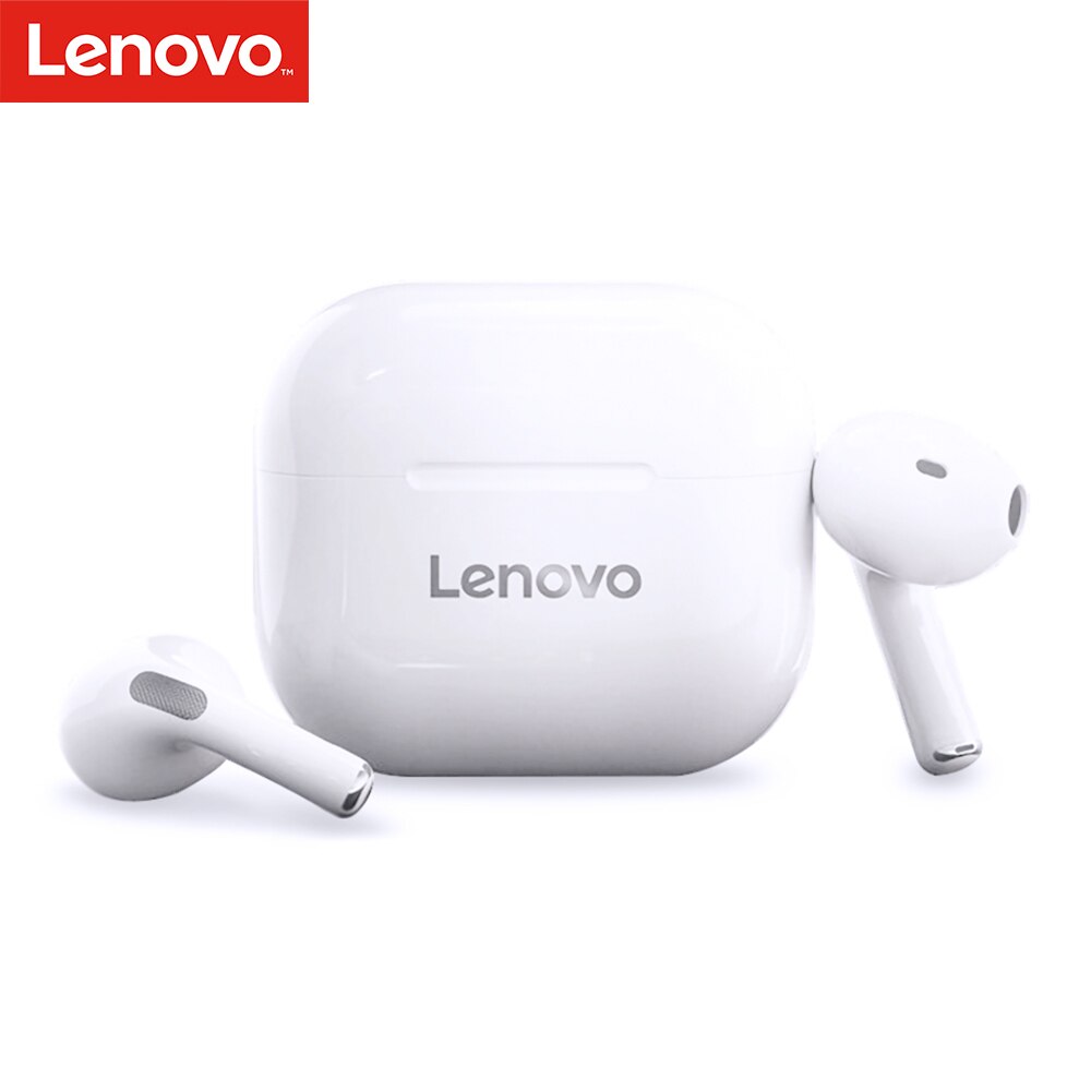 Original Lenovo LP1/LP1S/LP2/LP40 Wireless Earphone Bluetooth 5.0 Headphone Stereo Bass Headset Touch Control TWS Earbuds w/ Mic: LP40 White