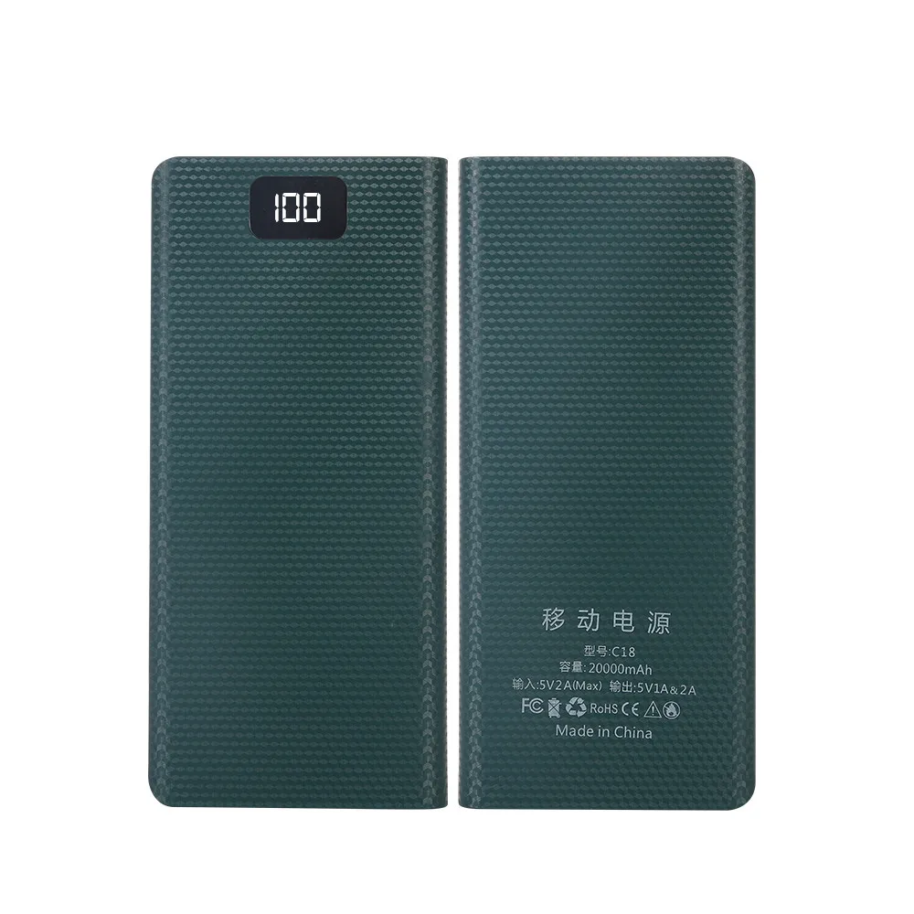 18650 Batterijhouder DIY Shell Dual USB Type C Charge Powerbank Case voor Smartphone 18650 Batterij Power Bank Case Opbergdoos: green