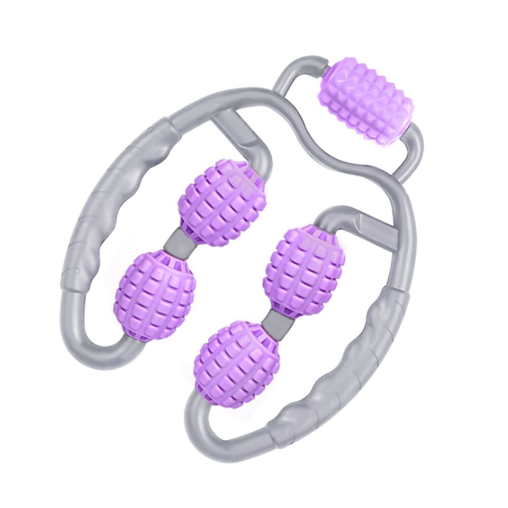 5 Wiel Foam Boom Ring Massager Relaxer Massage Spier Ontspannende Hand Skinny Been Massage Arm Nek Taille Fitnessapparatuur: Paars