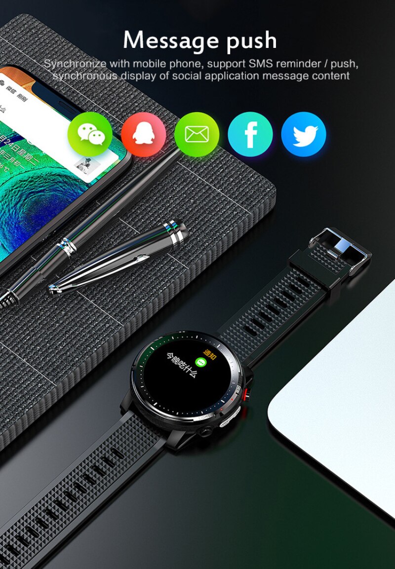 Smartwatch L15 - Bluetooth 5.0 - IP68 Waterproof - 1.3" TFT - Heart Rate & Blood Pressure Monitor - For iOS Android