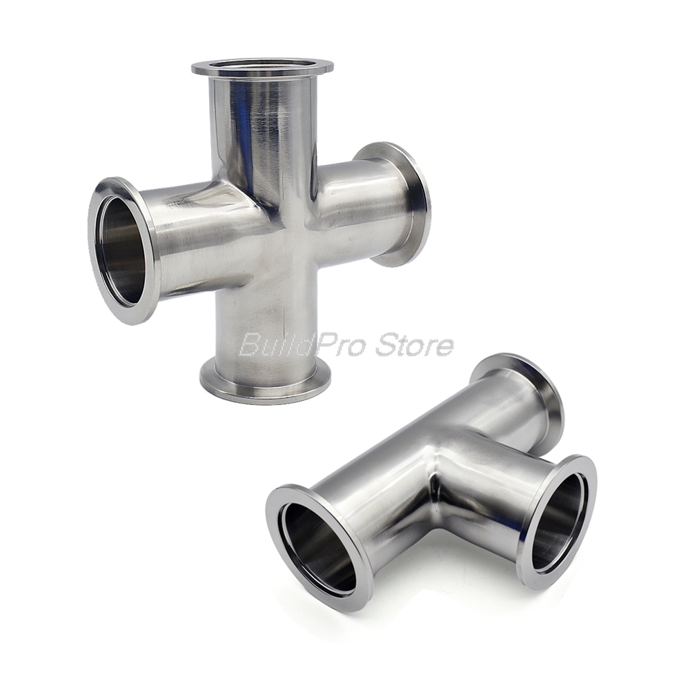 KF16/KF25/KF40/KF50 Vacuum Fittings 304 Stainless Steel Elbow/Tee/Four-Way Flange Joints High-Pressure Clamp Connector