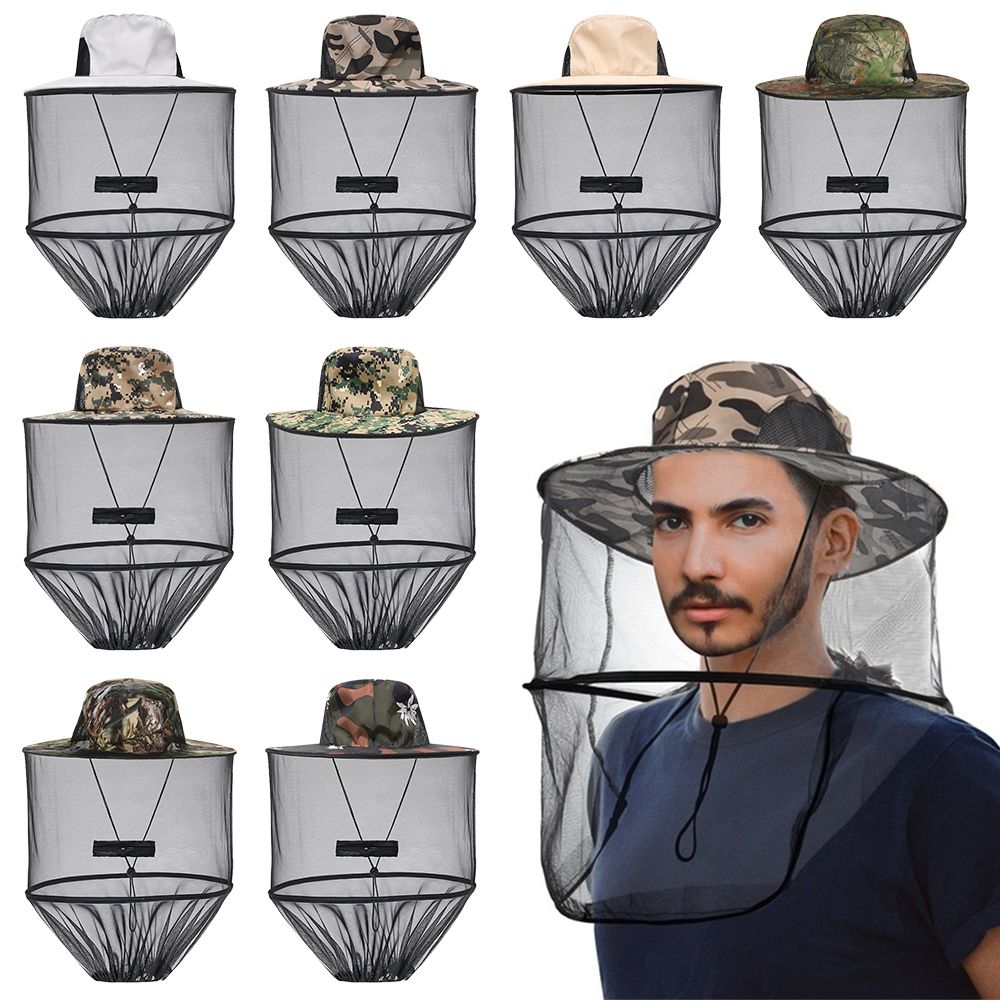 Chapeau anti-moustiques avec filet caché, répulsif en maille, Protection contre les insectes et les abeilles, pour hommes et femmes, Protection solaire d'extérieur, casquette de pêche