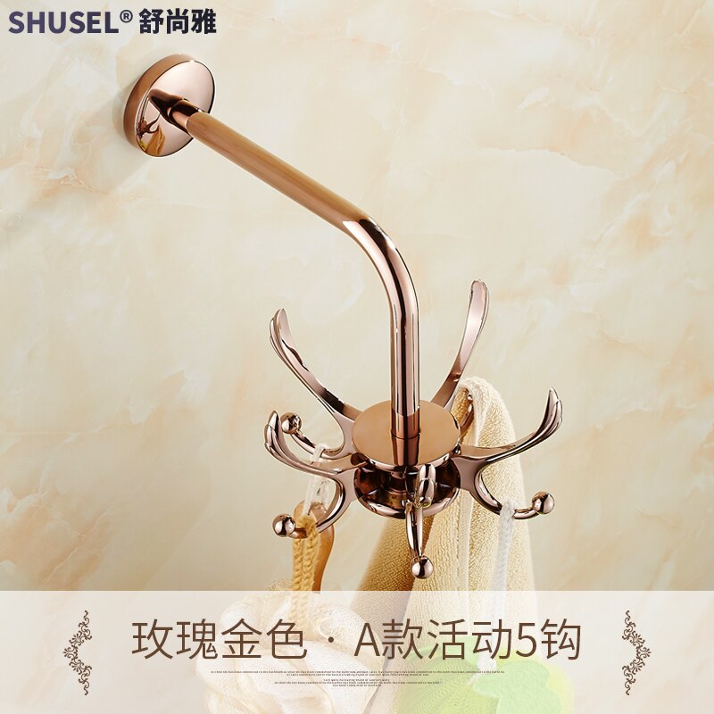 Slaapkamer Beweegbare Kleding Haak Europese Stijl Haak Kledingrek Muur Opknoping Enkele Haak Gouden Antieke Jas Rack Roterende