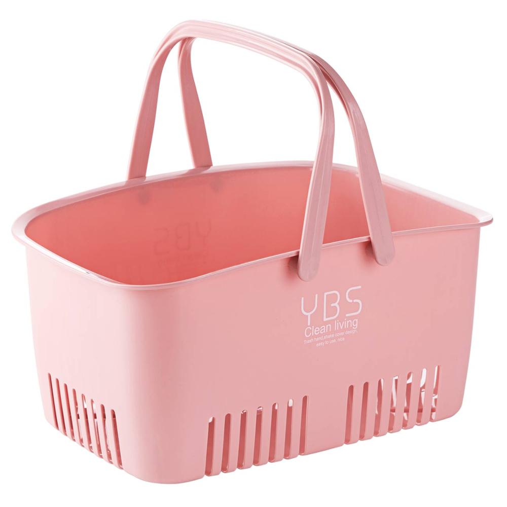 OTHERHOUSE Bath Basket Portable Shower Storage Basket With Handle Makeup Organizer Desktop Storage Box Case Bathroom Accessories: Rose Gold