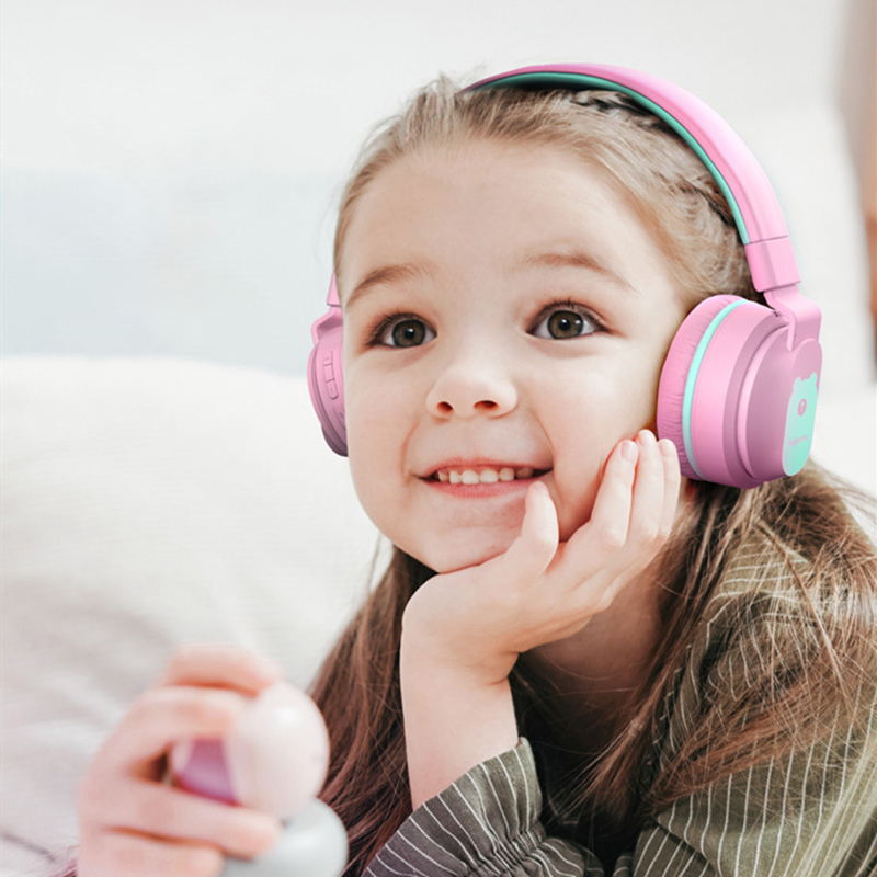 Cuffie senza fili cuffie professionali per bambini 85db pieghevoli con supporto per bambini e adulti modalità TF carta Radio FM cablata