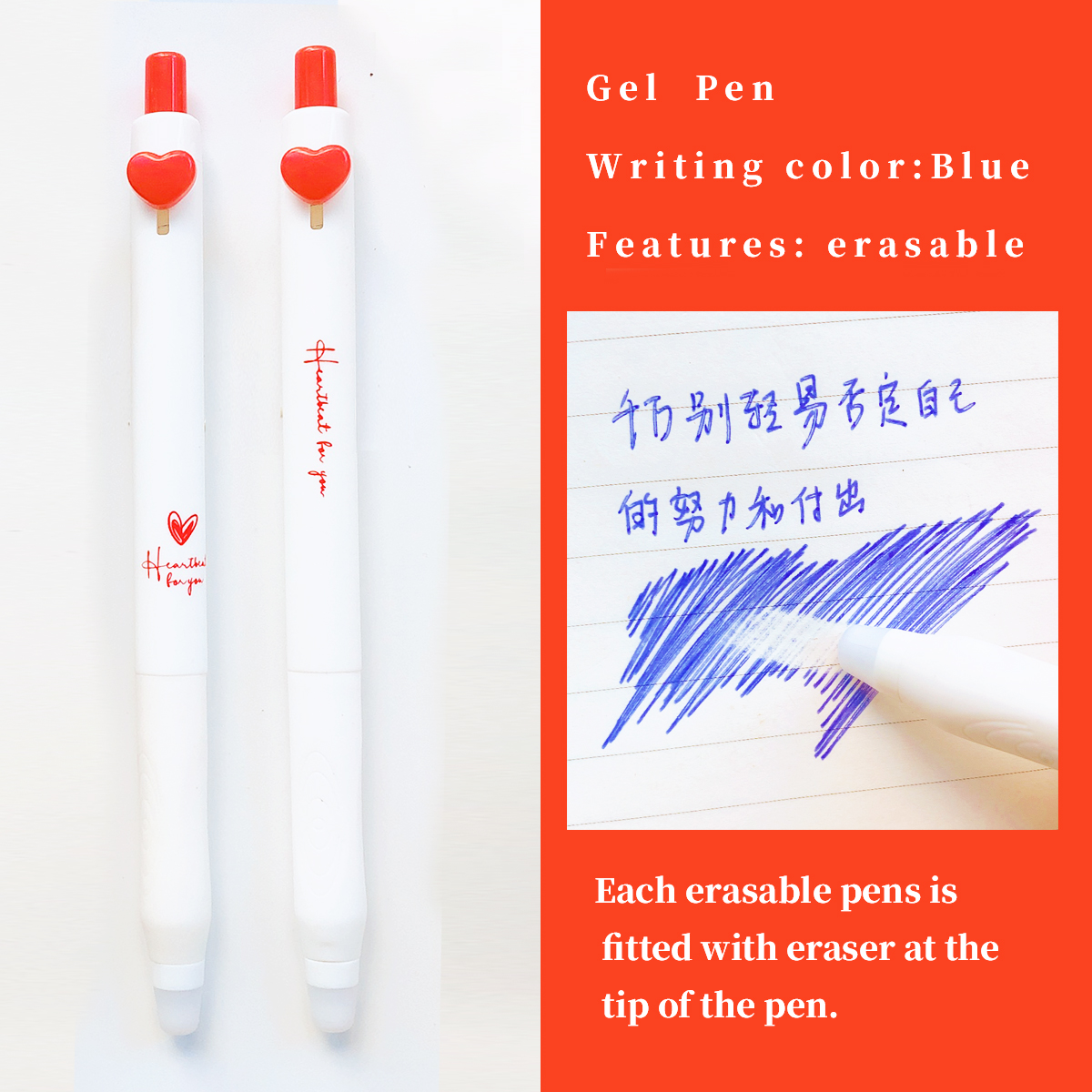 6/10 Colors Ballpoint Pen Cartoon Love 0.5mm Colorful Ink Gel Pens Silicone Kawaii Pens School Office Supplies Korean Stationery: light yellow