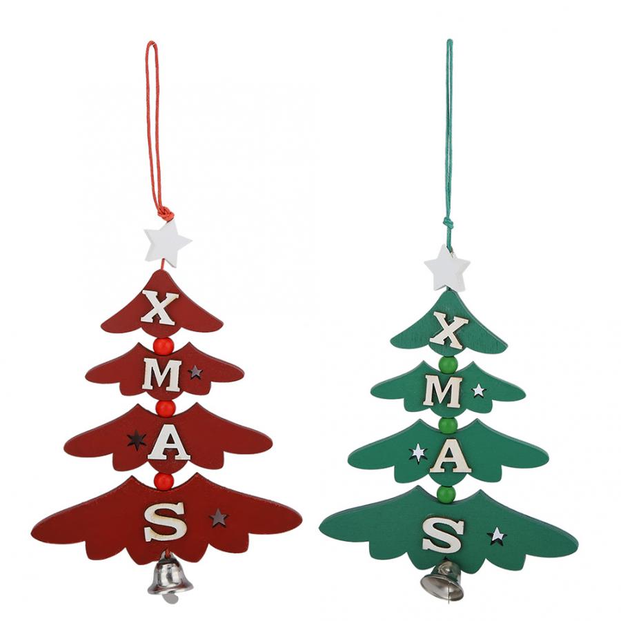 Mooie Boom Vorm XMAS Tree Opknoping Decor met Bel voor Kerst Ornament Decoratie Eco-vriendelijke Niet Giftig