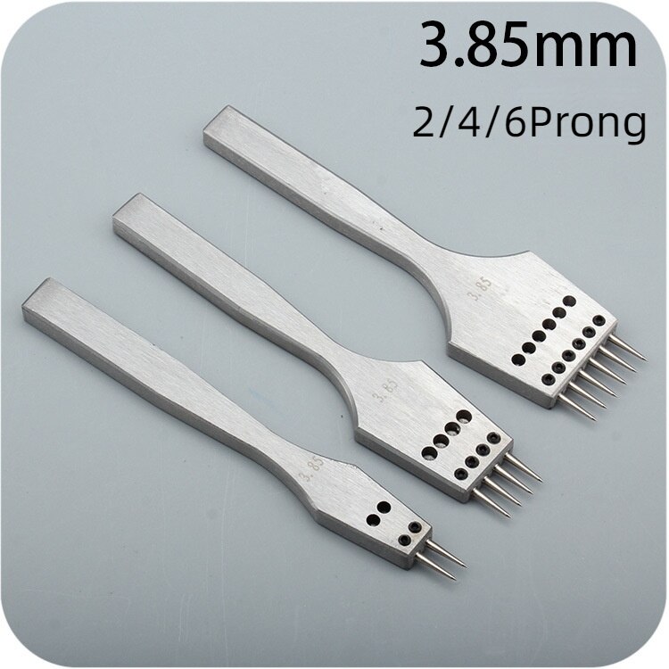 Sharp Head Round Hole Puncher Stainless Steel DIY Handle Row Punching Tools Replaceable Head Leather Tools: 3.85mm