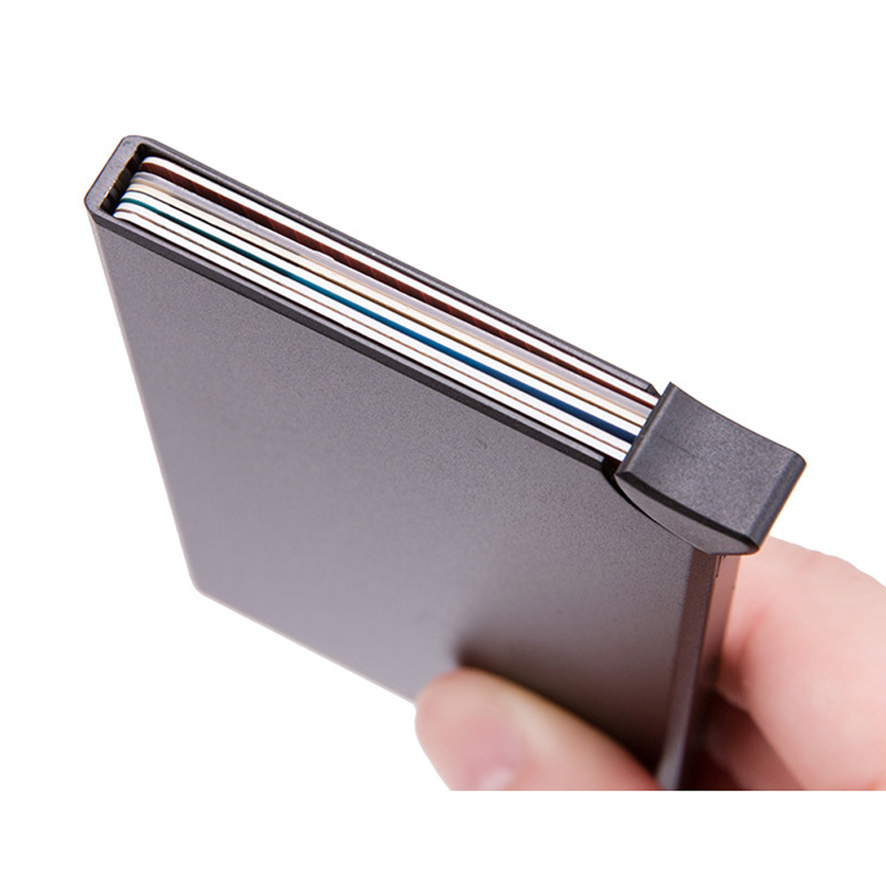 RFID — Portefeuille intelligent anti-vol unisexe, porte-cartes de crédit et d&#39;identité, en métal uni