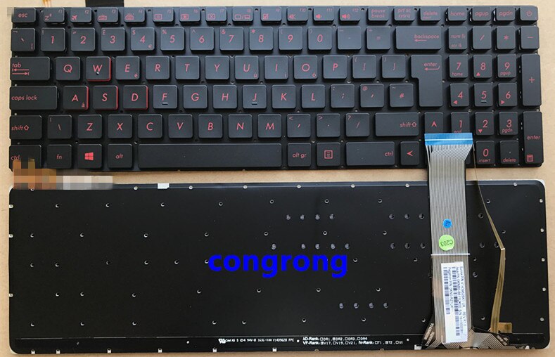 UI-teclado de ordenador portátil con retroiluminación, para ASUS ZX50J, ZX50V, ZX50JX, ZX50VW, GL552, GL552J, GL552V, GL552VL, color negro
