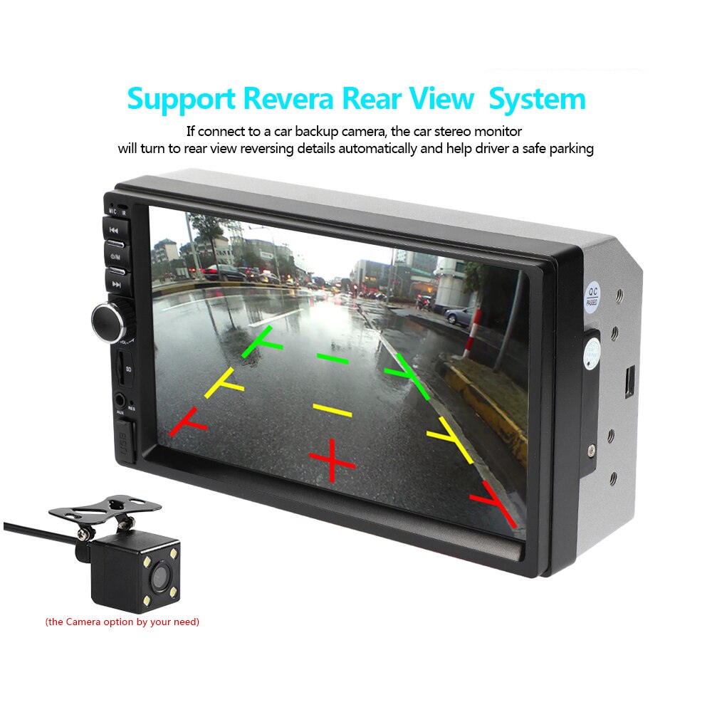 2 Din Stereo Receiver 2din Car Radio Autoradio 7" Hd Touched Screen 12v Car Stereo Player Bt + Remote Control 7010B / 7018B