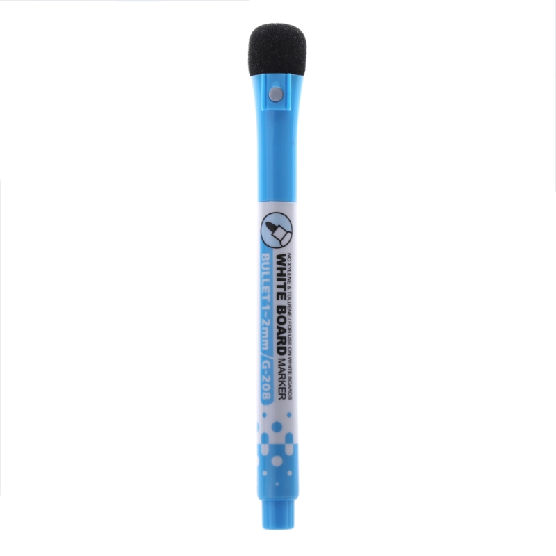 1 ud. Rotulador para pizarra magnético pluma borrable borrado en seco de tinta signo con borrador Oficina escuela suministros: Azul