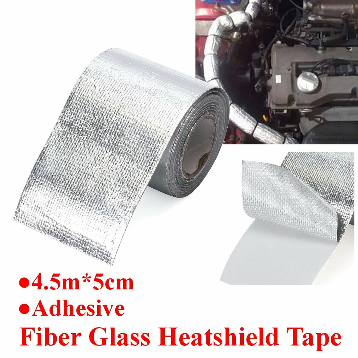 Good Sealing Fireproof 450cm Heat Shield Wrap Heatshield Tape Outdoor Cooler Tube Car Tuning Fiberglass Heat Shield Tape