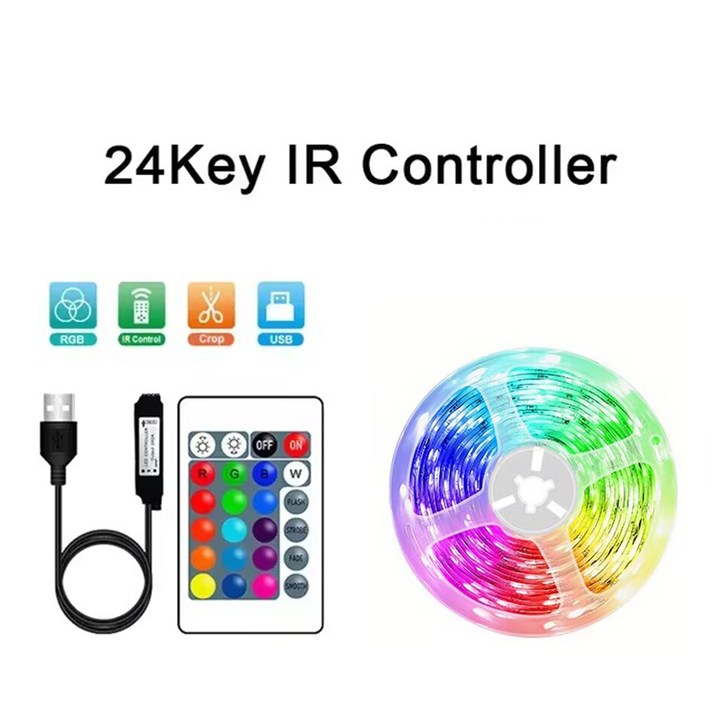 18 led-strimler med 5050 rgb-lys, usb, farveskiftende, fleksibel lampe med app-styring til rumdekoration, tv-baggrundsbelysning: Udsender farve 5 / 10m