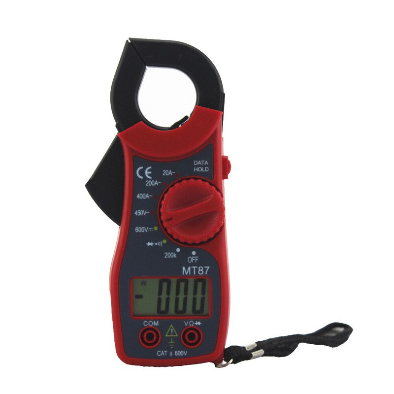 MT87 LCD Digital Clamp Meter Multimeters Voltmeter Ammeter Ohmmeter Portable Multi-function Tester Durable: MT87-red
