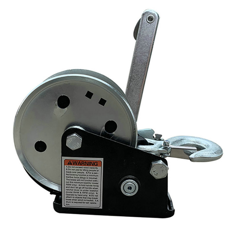 HQ 2500P Heavy Duty Boat Truck Self Locking Hand Manual Winch Ratcheting Handle Easy Pulling Lifting Wire Rope Sling Hand Winch