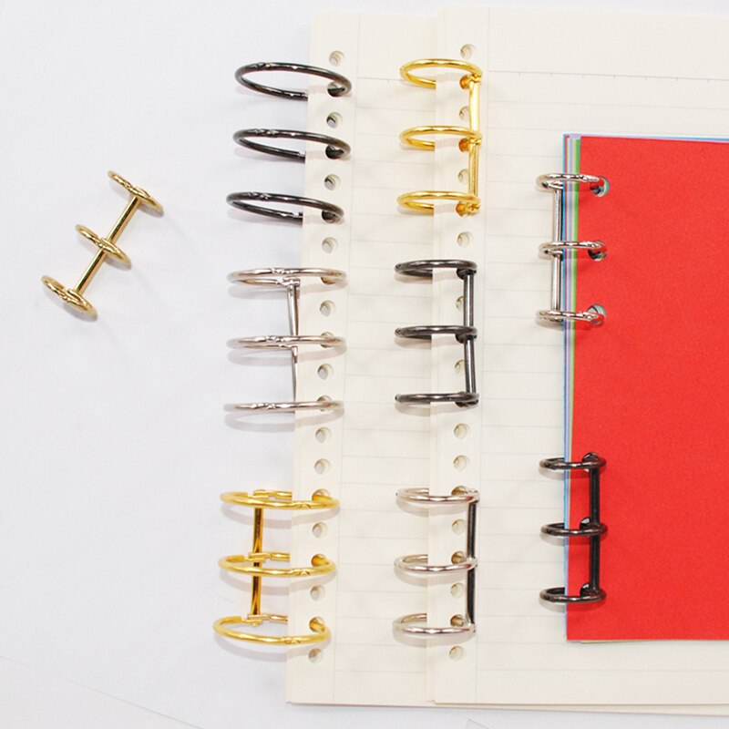 Colorful Plastic Loose-leaf Hinged Rings Binder Metal Notebook Ring DIY Books Binding Clamp Binder Desk Calendar Circle