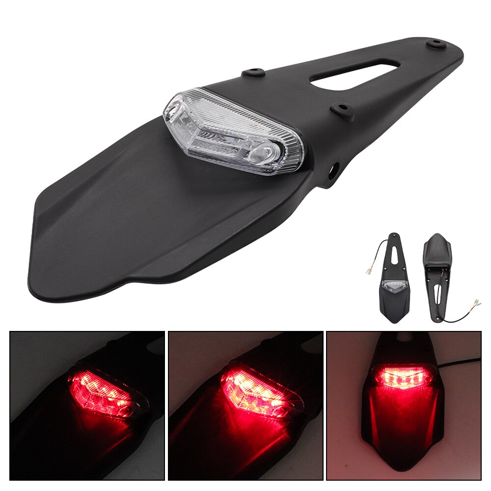 Feu arrière LED universel pour motos, pour Enduro CR EXC WRF 250 400 426 450, 12V: Transparent