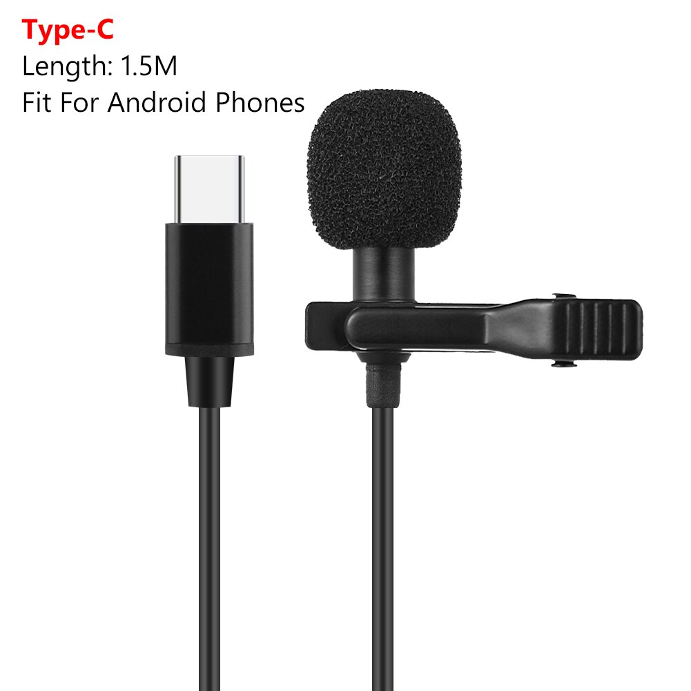 Mini USB Microphone Lapel Lavalier PC / Phone / Camera Mic Portable External Buttonhole Microphones for Phone Laptop Computer: Type C