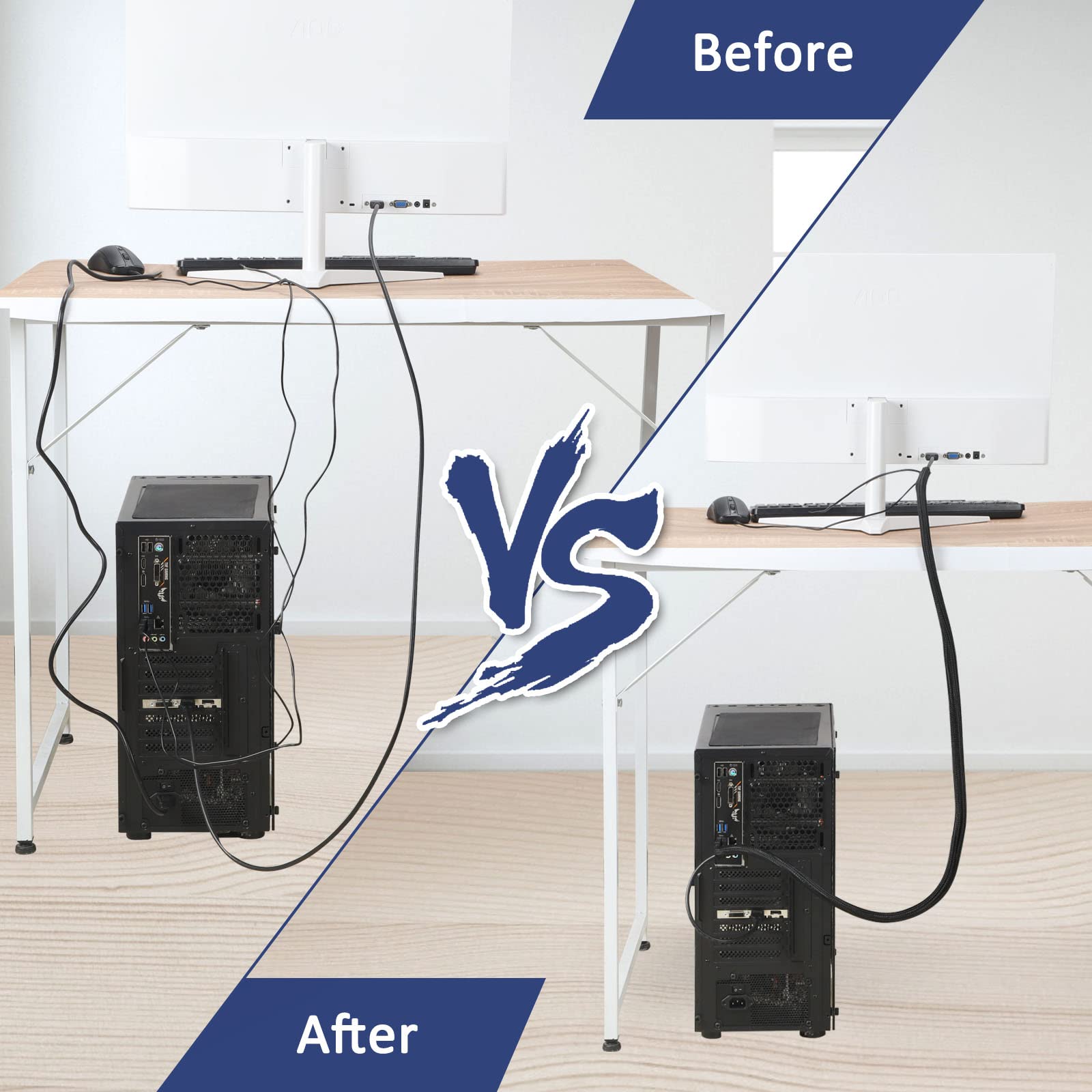 3 M Flexible Self-Closing Cable Duct Can Be Cut To Size, Diameter 12-20 Mm, Perfect Cable Management For Tv, Computer
