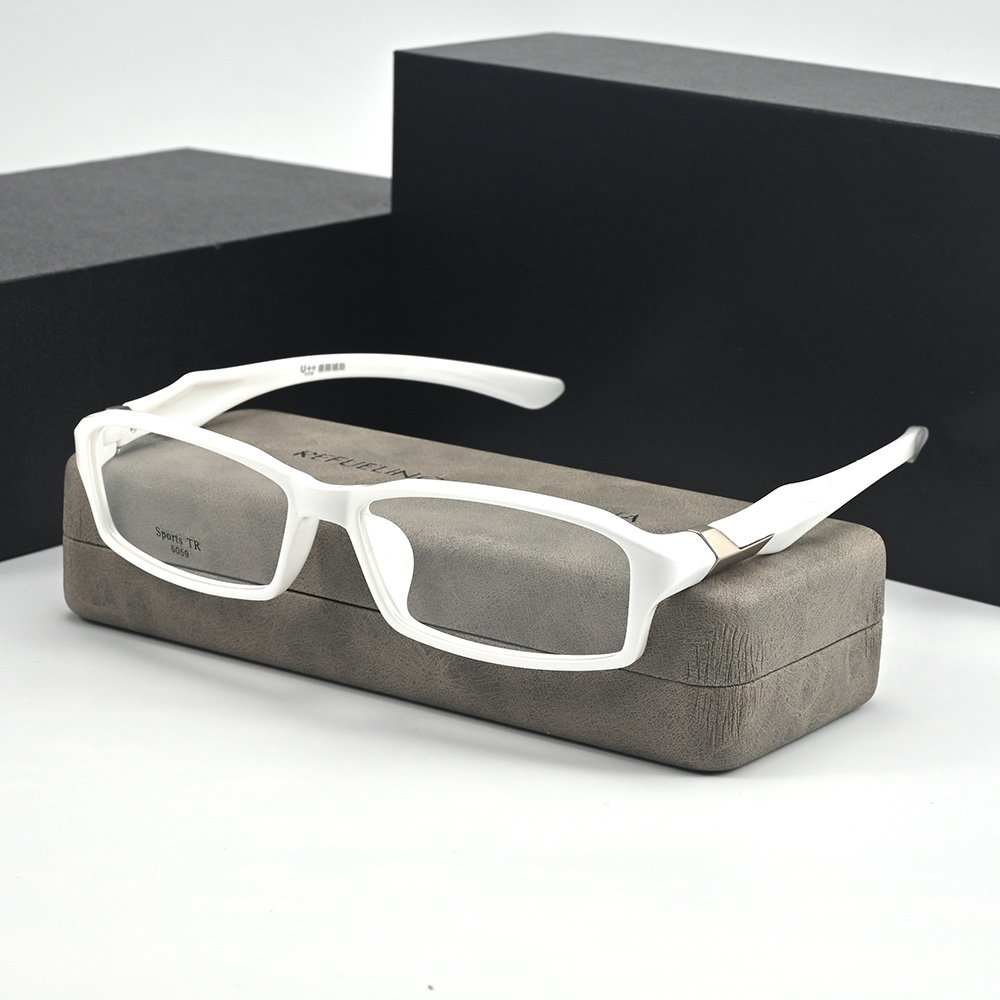 Zerosun Occhiali bianchi Uomo Donna Occhiali sportivi Montatura Uomo Donna TR90 Occhiali per lenti ottiche da prescrizione: Grigio