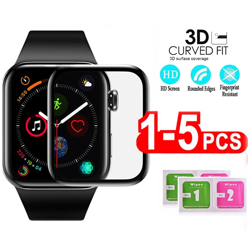 3D Volle Abdeckung Screen Protector Für Apple Uhr 5 4 3 40MM 44MM Nicht Gehärtetem Weichen Glas Film für iwatch 5 Smart Uhr zubehör