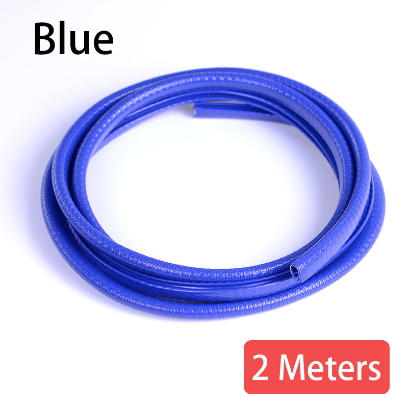 SRIMXS-tira anticolisión para puerta de coche, accesorio con disco de acero, embellecedor de parachoques, borde Protector contra arañazos, sellado, estilo, 2/5M: 2M BLUE