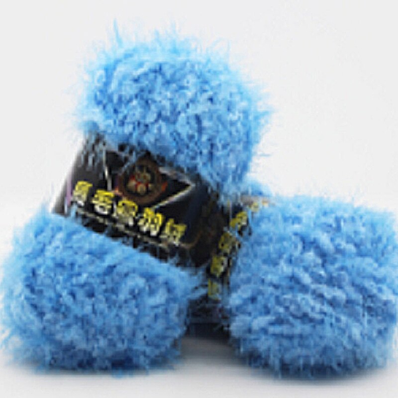 Breien Pluche Garen Langharige Hand-Gebreide Diy Sjaal Trui Imitatie Bont Nertsen Down Medium En Dik Hand-Gebreide Garen: Blauw
